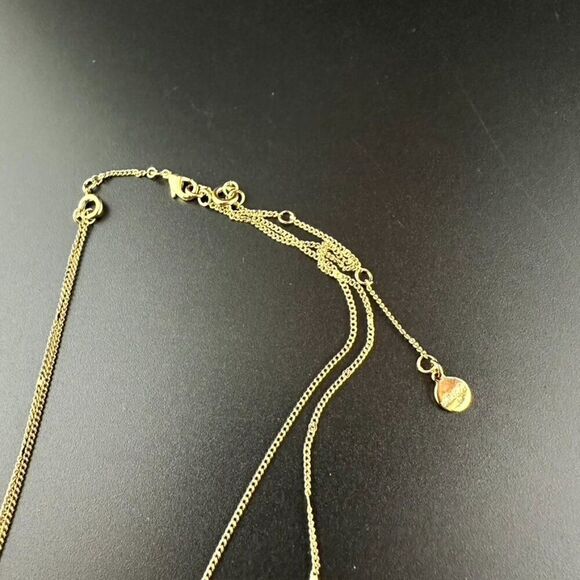 Stella & Dot ~ delicate double pearl pendant necklace in gold tone - Picture 6 of 6